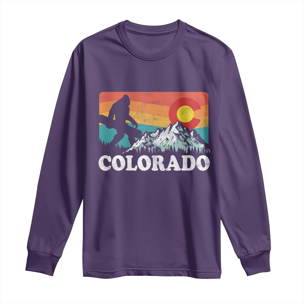 Funny Colorado Snowboarding Bigfoot Mountain Winter Sport Long Sleeve Shirt - Wonder Print Shop