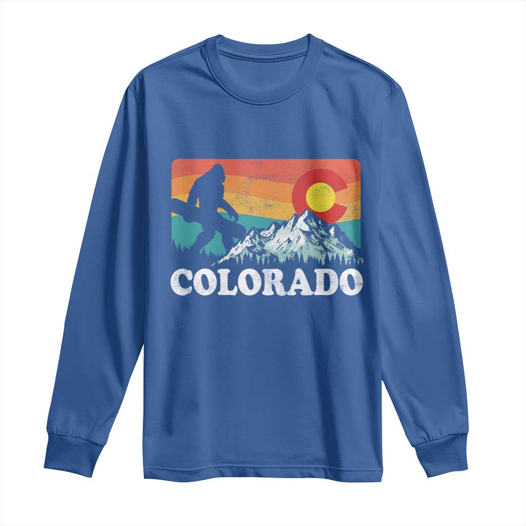Funny Colorado Snowboarding Bigfoot Mountain Winter Sport Long Sleeve Shirt - Wonder Print Shop