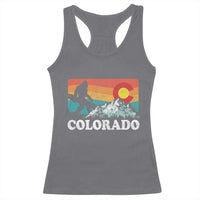 Funny Colorado Snowboarding Bigfoot Mountain Winter Sport Racerback Tank Top - Wonder Print Shop