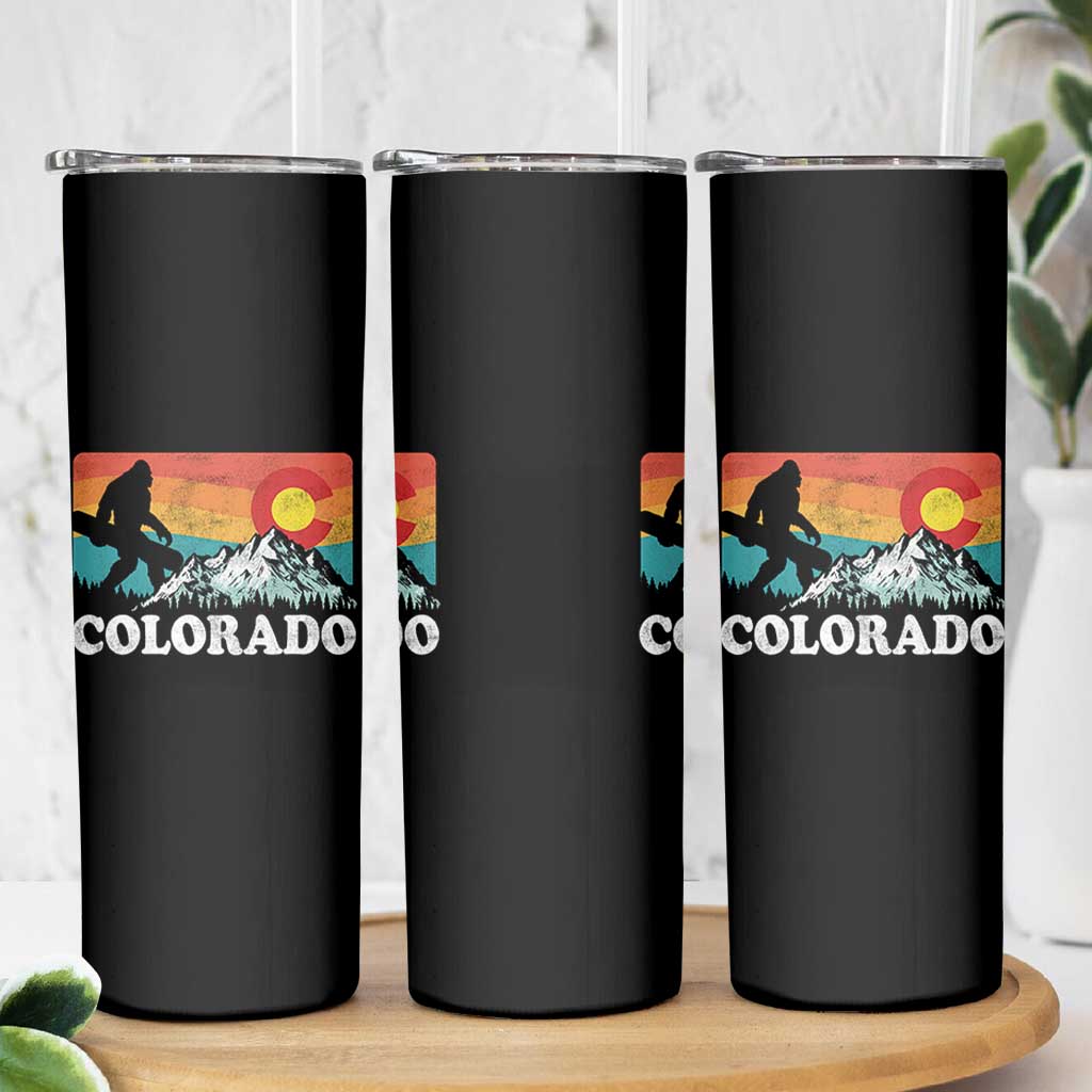 Funny Colorado Snowboarding Bigfoot Mountain Winter Sport Skinny Tumbler - Wonder Print Shop
