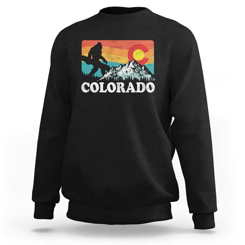Funny Colorado Snowboarding Bigfoot Mountain Winter Sport Sweatshirt - Wonder Print Shop