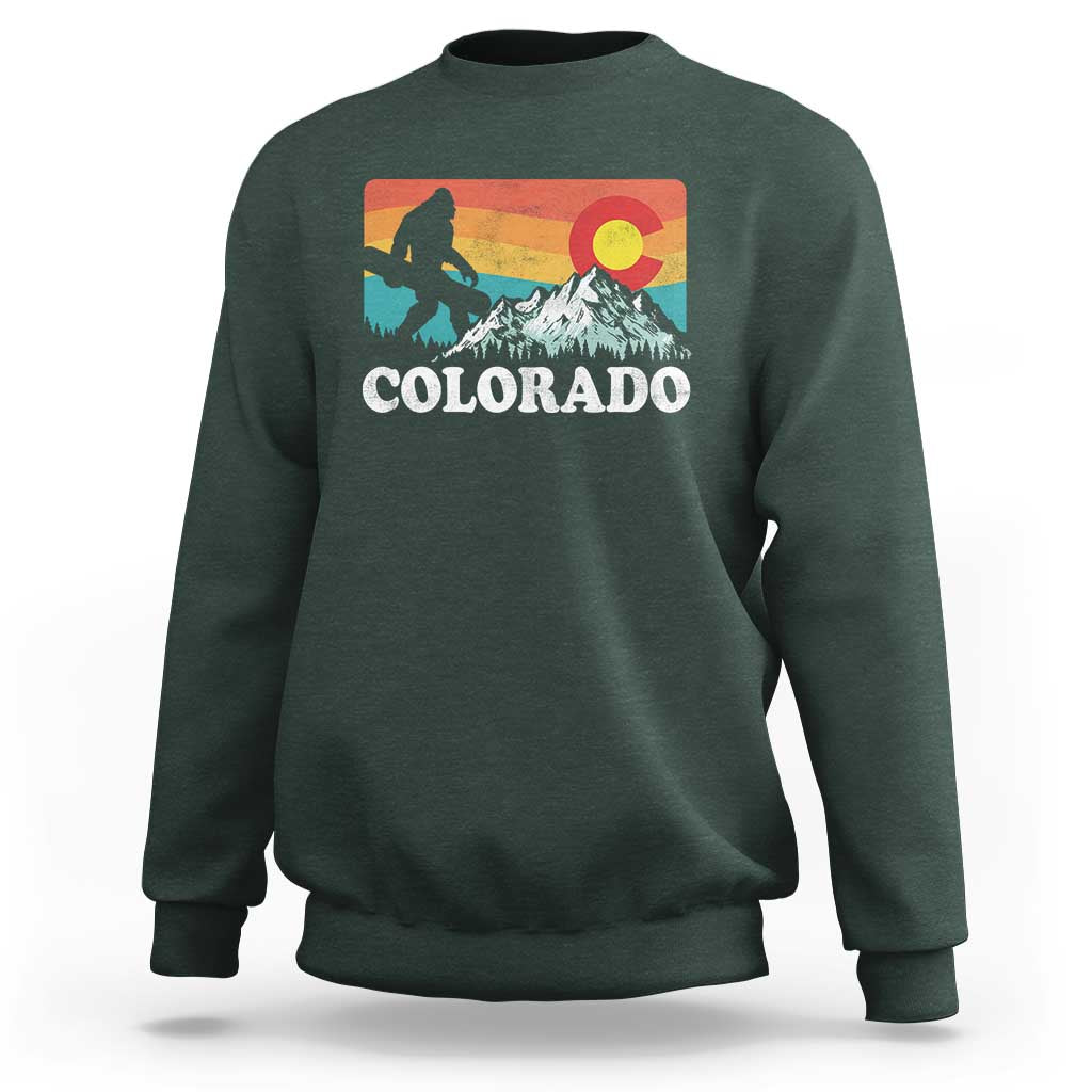 Funny Colorado Snowboarding Bigfoot Mountain Winter Sport Sweatshirt - Wonder Print Shop