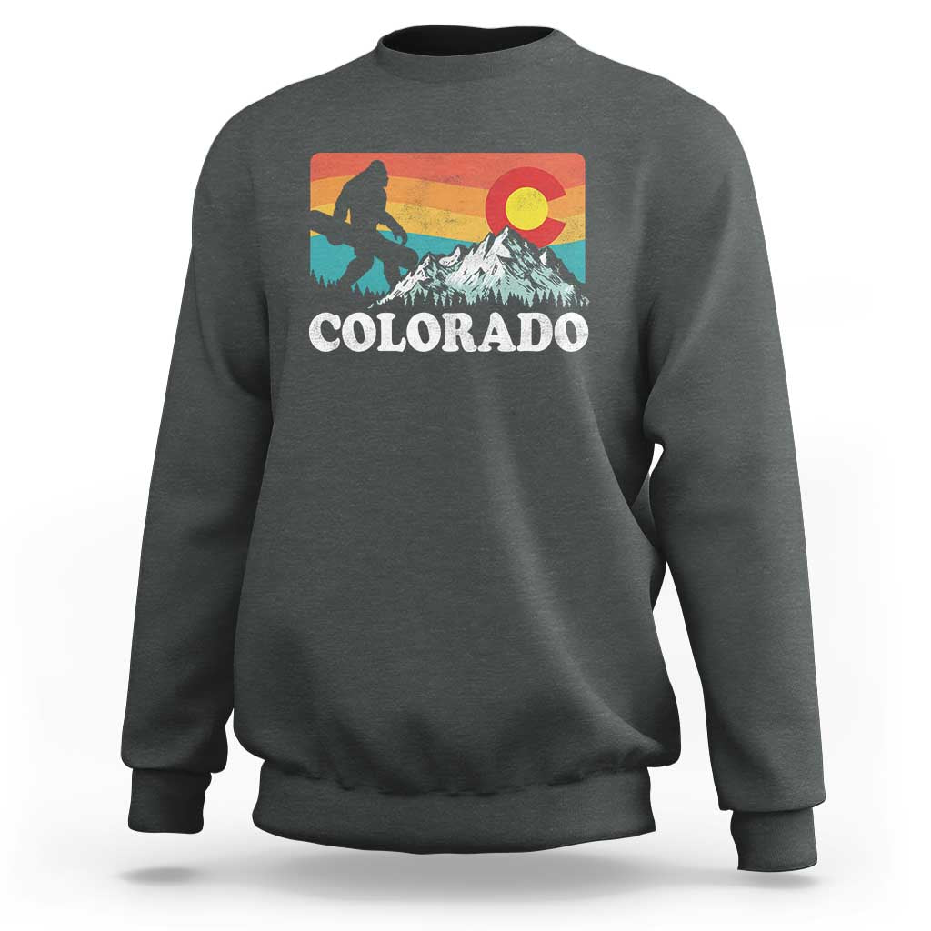 Funny Colorado Snowboarding Bigfoot Mountain Winter Sport Sweatshirt - Wonder Print Shop