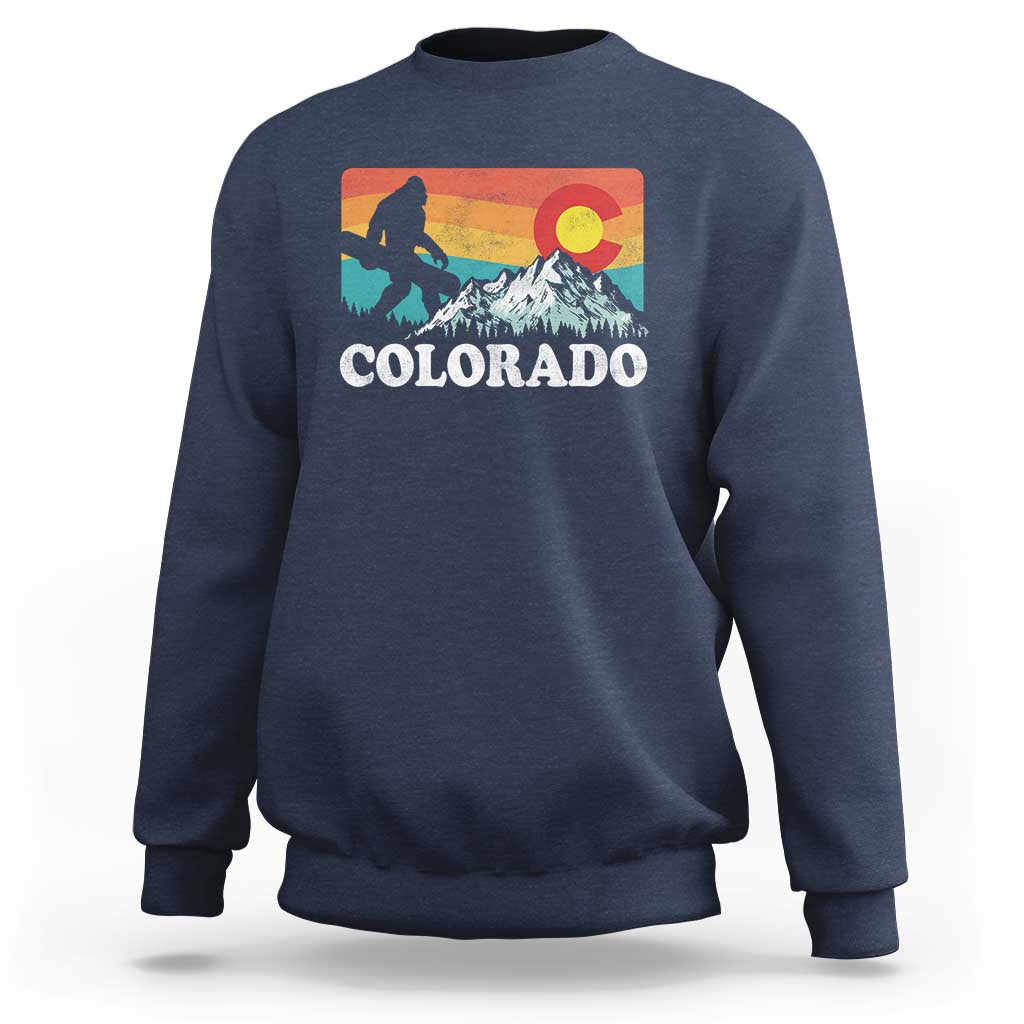 Funny Colorado Snowboarding Bigfoot Mountain Winter Sport Sweatshirt - Wonder Print Shop
