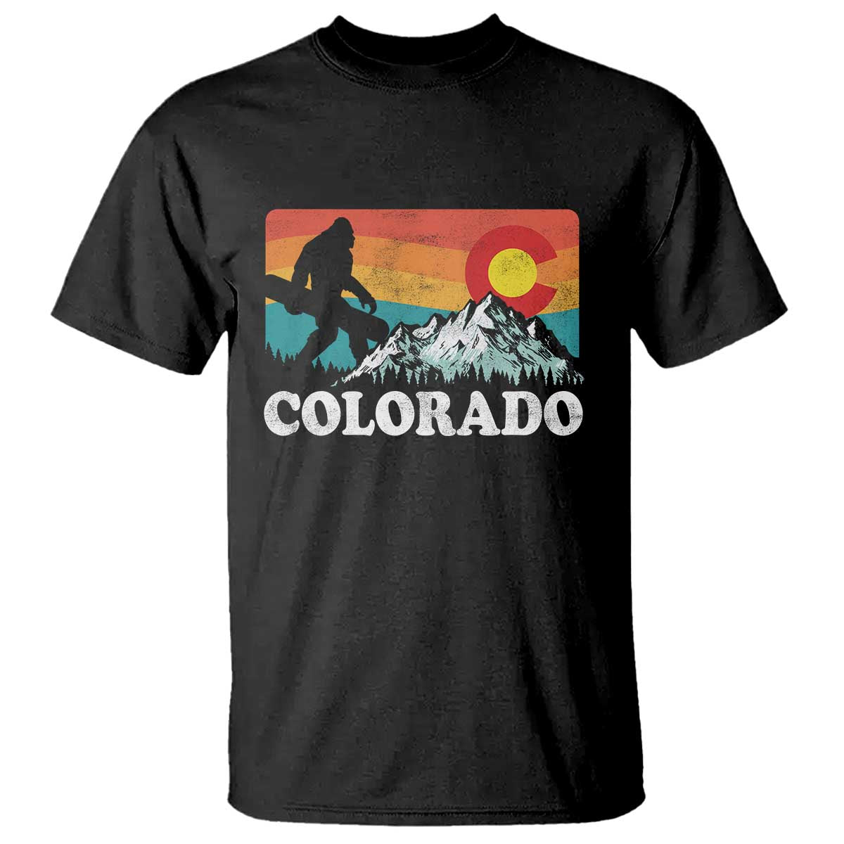 Funny Colorado Snowboarding Bigfoot Mountain Winter Sport T Shirt - Wonder Print Shop