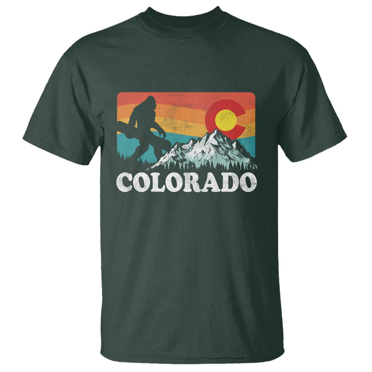 Funny Colorado Snowboarding Bigfoot Mountain Winter Sport T Shirt - Wonder Print Shop