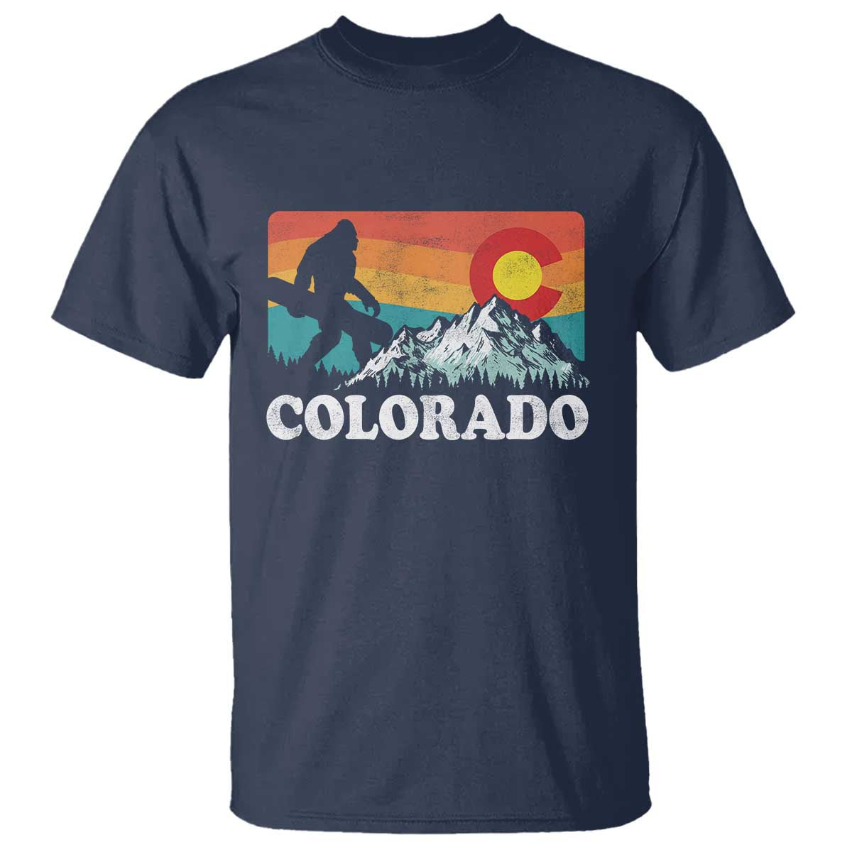 Funny Colorado Snowboarding Bigfoot Mountain Winter Sport T Shirt - Wonder Print Shop