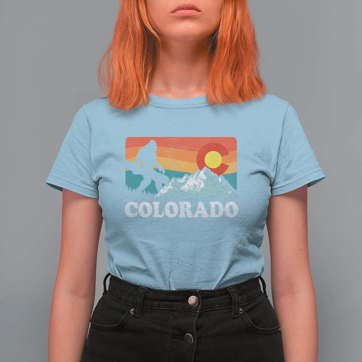 Funny Colorado Snowboarding Bigfoot Mountain Winter Sport T Shirt For Women - Wonder Print Shop