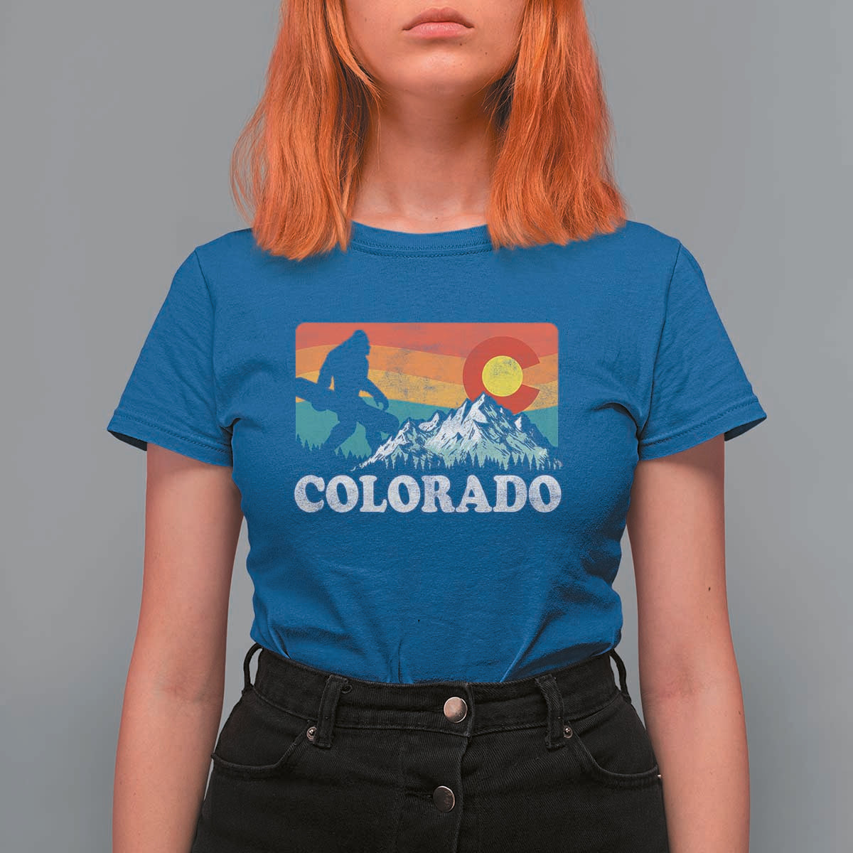 Funny Colorado Snowboarding Bigfoot Mountain Winter Sport T Shirt For Women - Wonder Print Shop