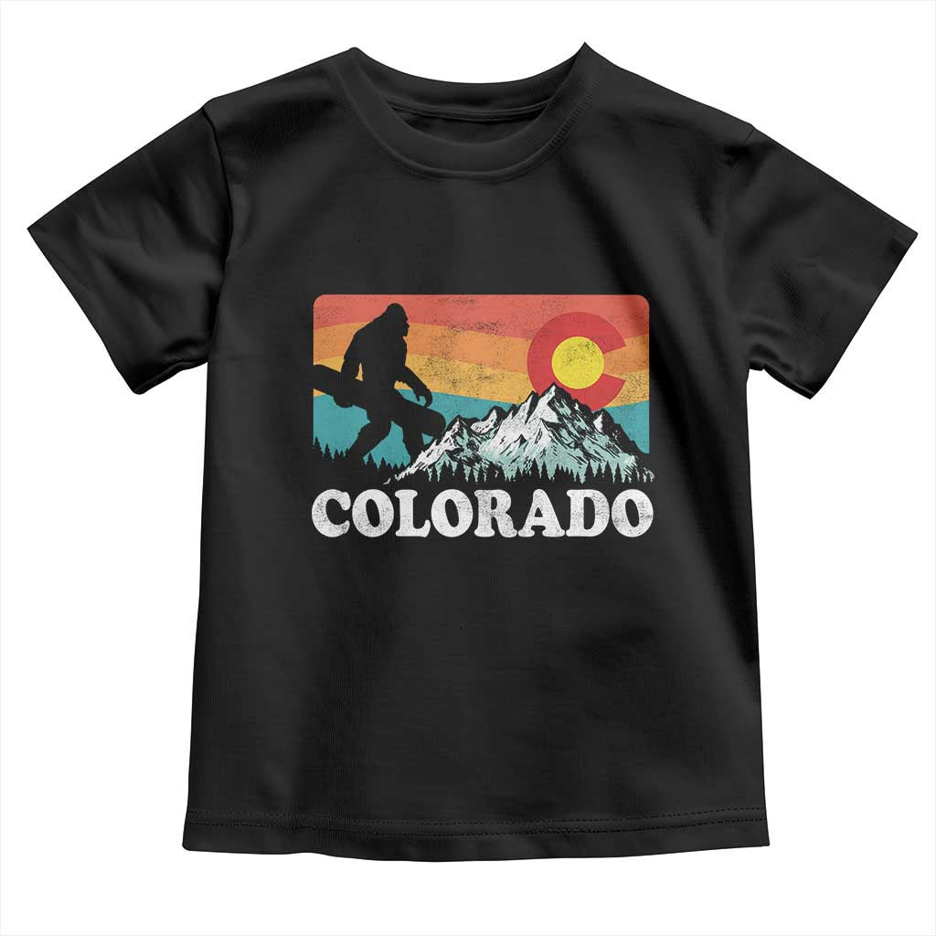 Funny Colorado Snowboarding Bigfoot Mountain Winter Sport Toddler T Shirt - Wonder Print Shop