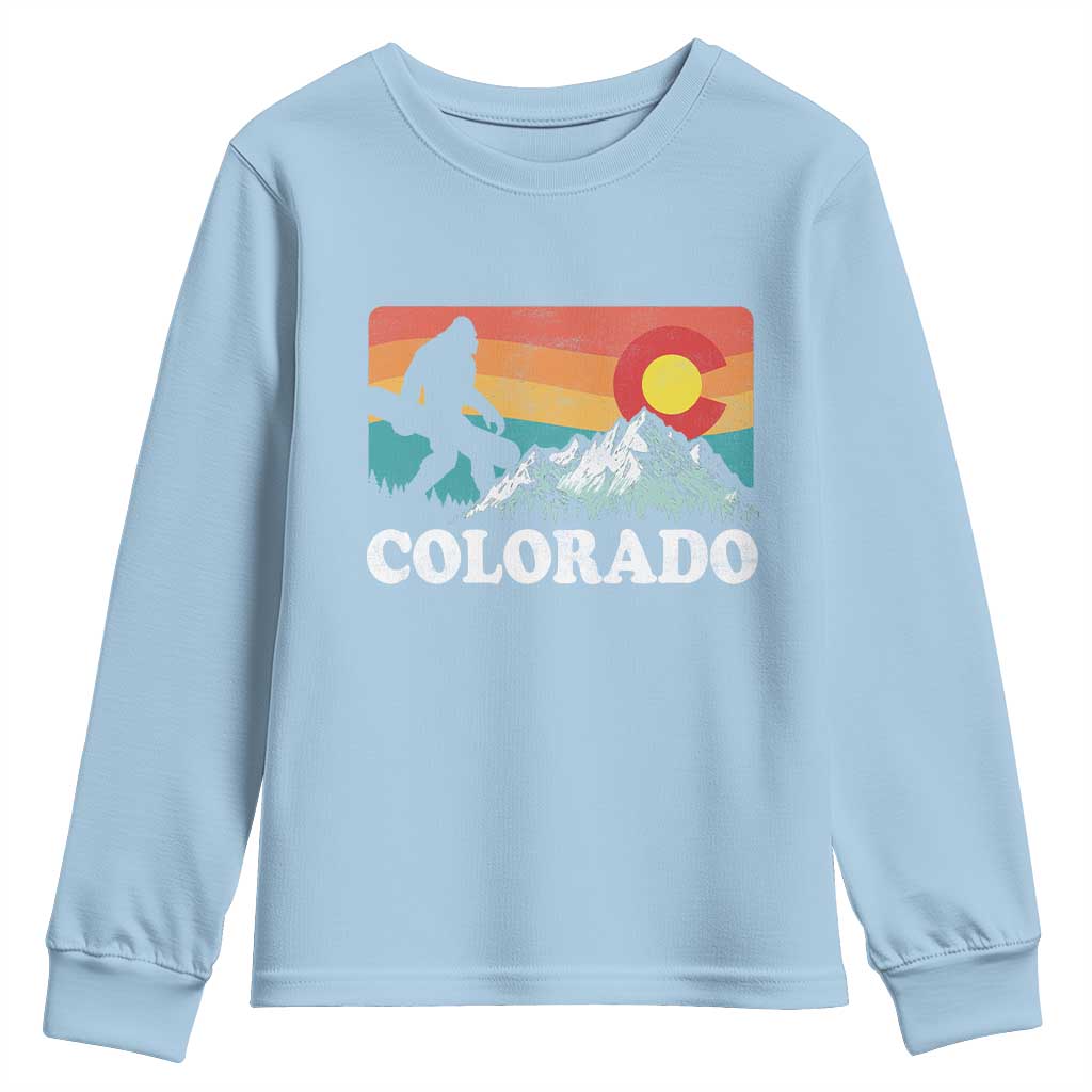 Funny Colorado Snowboarding Bigfoot Mountain Winter Sport Youth Sweatshirt - Wonder Print Shop