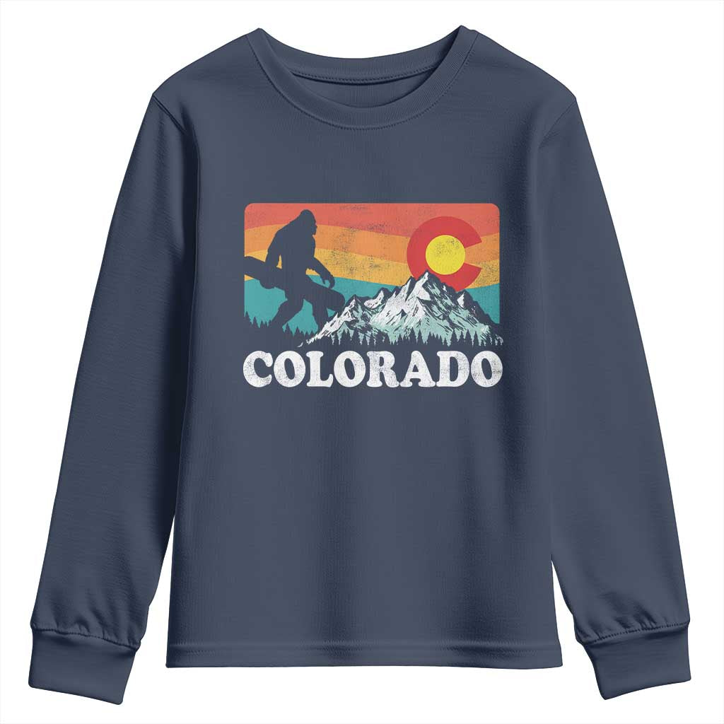 Funny Colorado Snowboarding Bigfoot Mountain Winter Sport Youth Sweatshirt - Wonder Print Shop