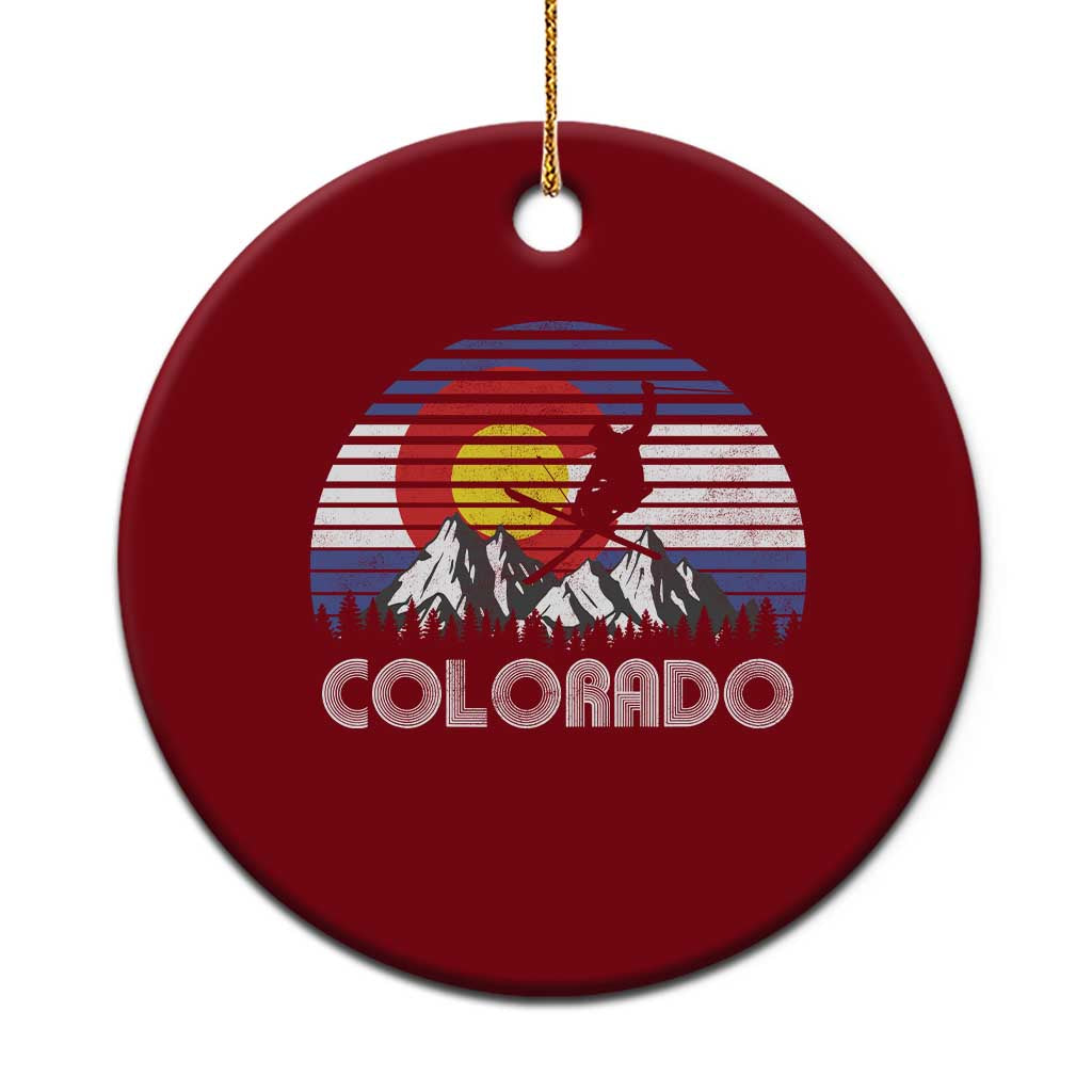 Ski Skiing Colorado Snow Mountain Winter Sport Ceramic Ornament - Wonder Print Shop