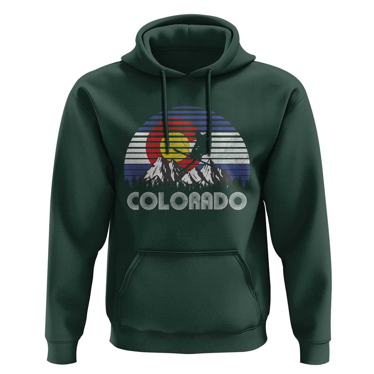 Ski Skiing Colorado Snow Mountain Winter Sport Hoodie - Wonder Print Shop