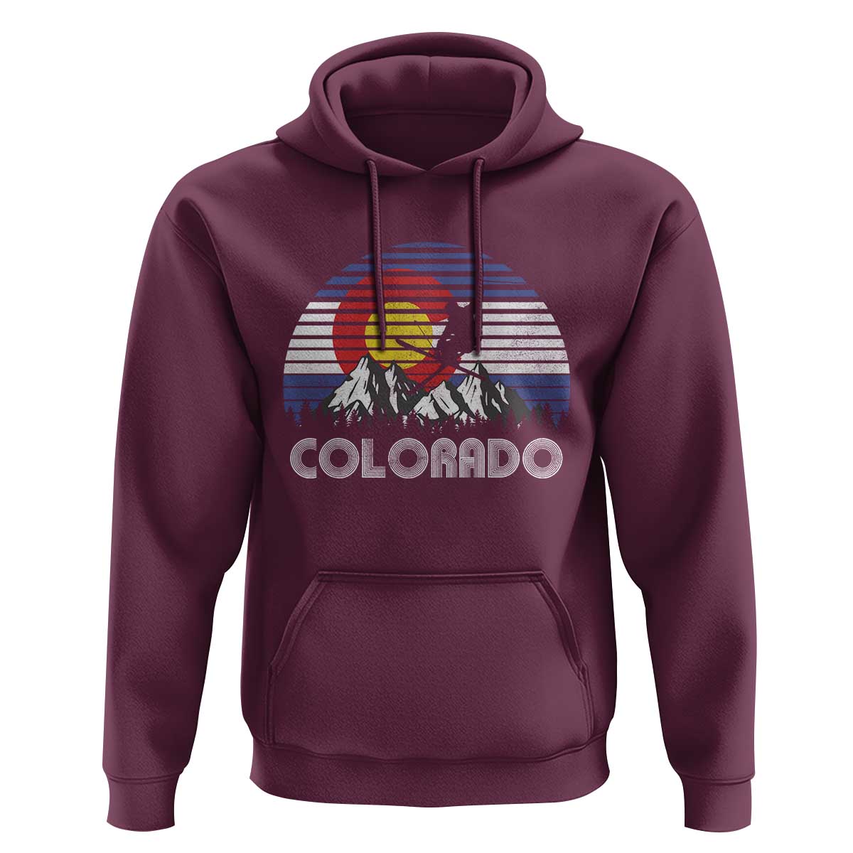 Ski Skiing Colorado Snow Mountain Winter Sport Hoodie - Wonder Print Shop