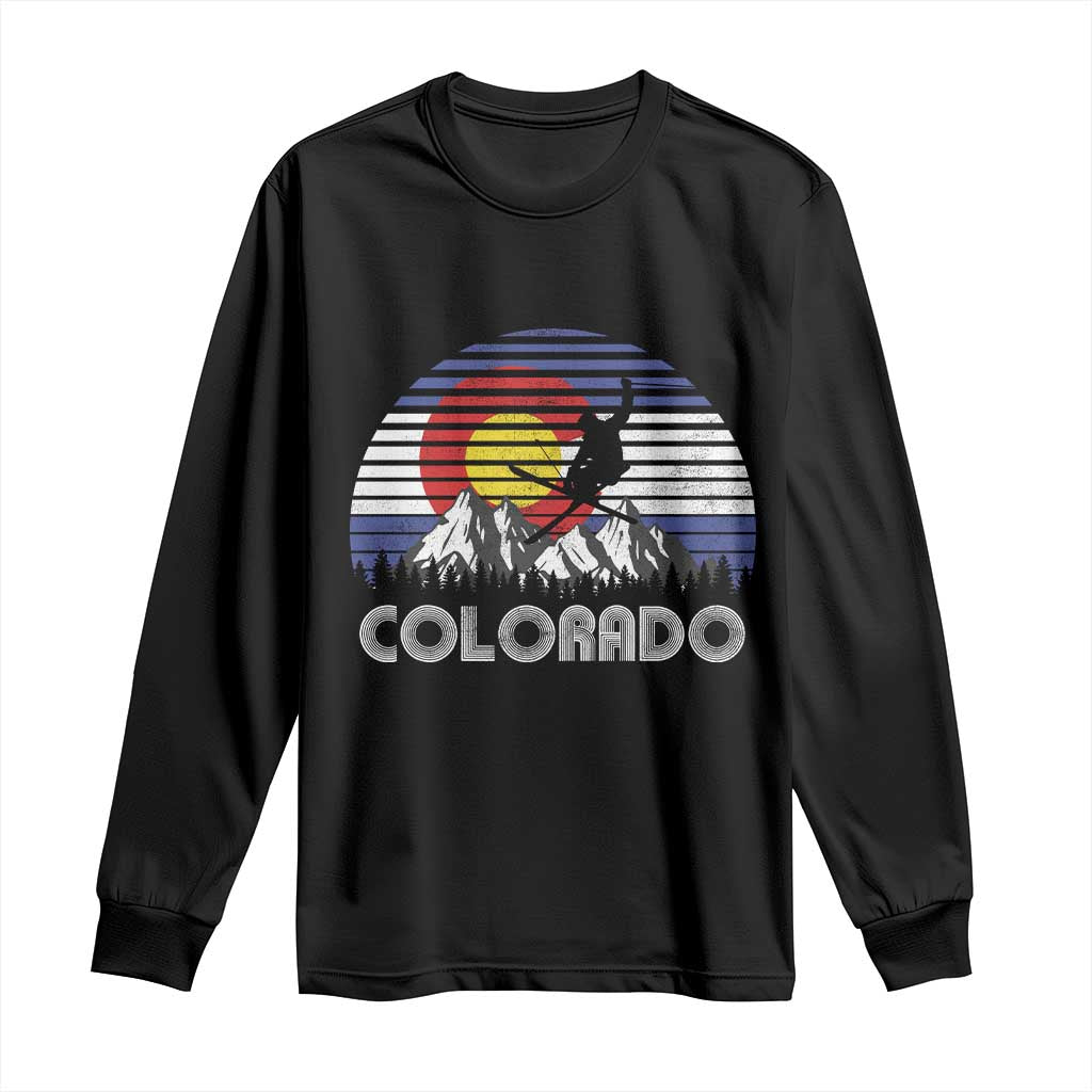 Ski Skiing Colorado Snow Mountain Winter Sport Long Sleeve Shirt - Wonder Print Shop