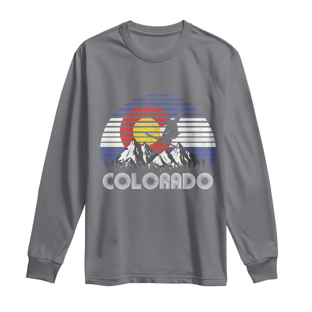 Ski Skiing Colorado Snow Mountain Winter Sport Long Sleeve Shirt - Wonder Print Shop