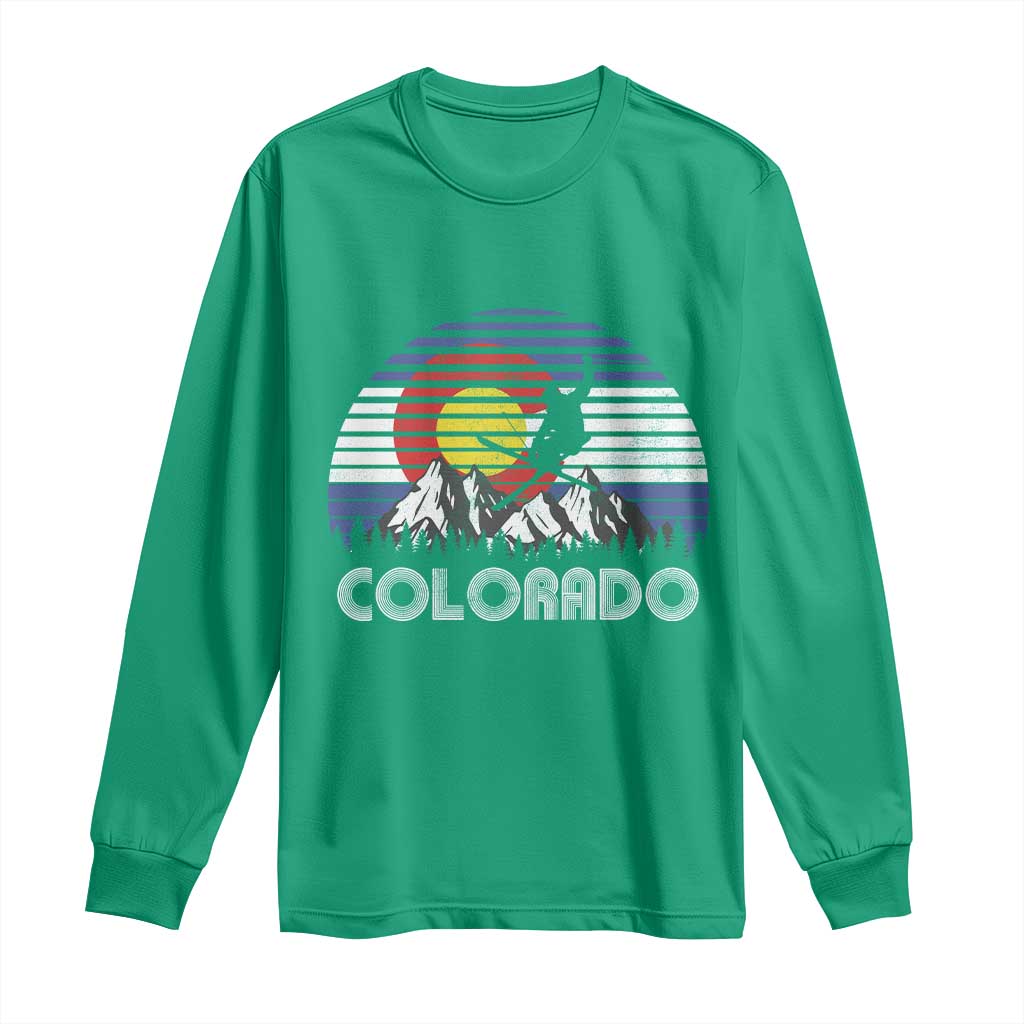 Ski Skiing Colorado Snow Mountain Winter Sport Long Sleeve Shirt - Wonder Print Shop