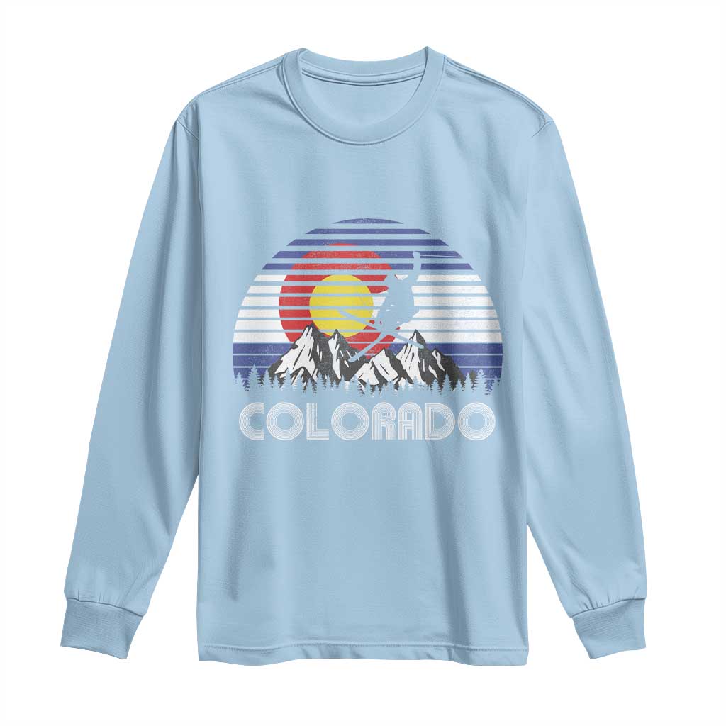 Ski Skiing Colorado Snow Mountain Winter Sport Long Sleeve Shirt - Wonder Print Shop
