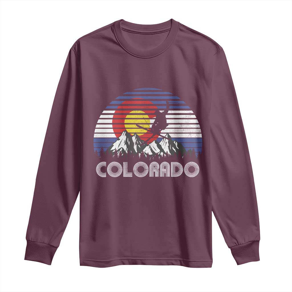 Ski Skiing Colorado Snow Mountain Winter Sport Long Sleeve Shirt - Wonder Print Shop