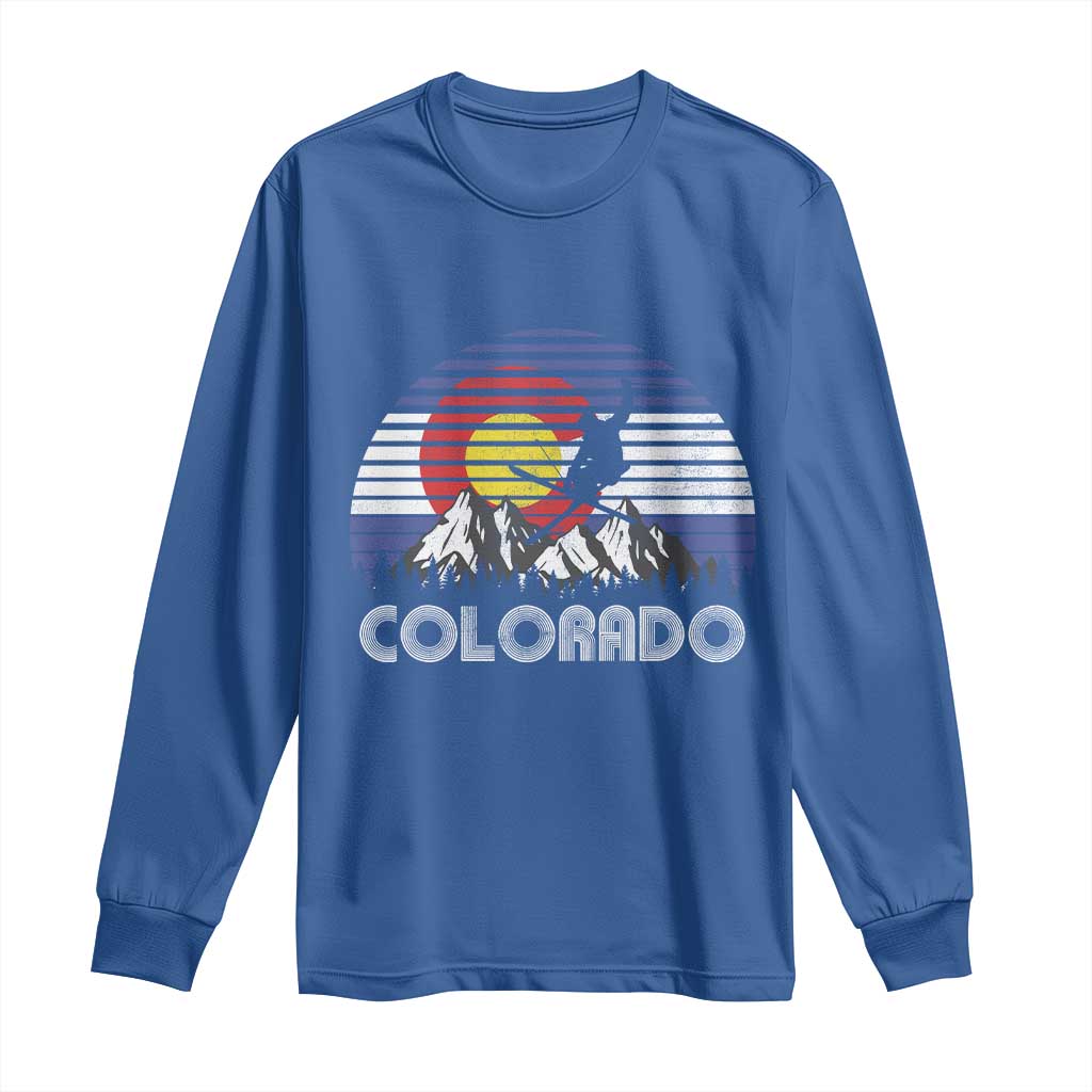 Ski Skiing Colorado Snow Mountain Winter Sport Long Sleeve Shirt - Wonder Print Shop