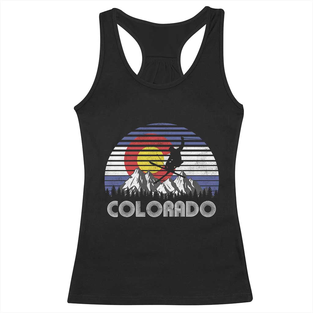 Ski Skiing Colorado Snow Mountain Winter Sport Racerback Tank Top - Wonder Print Shop