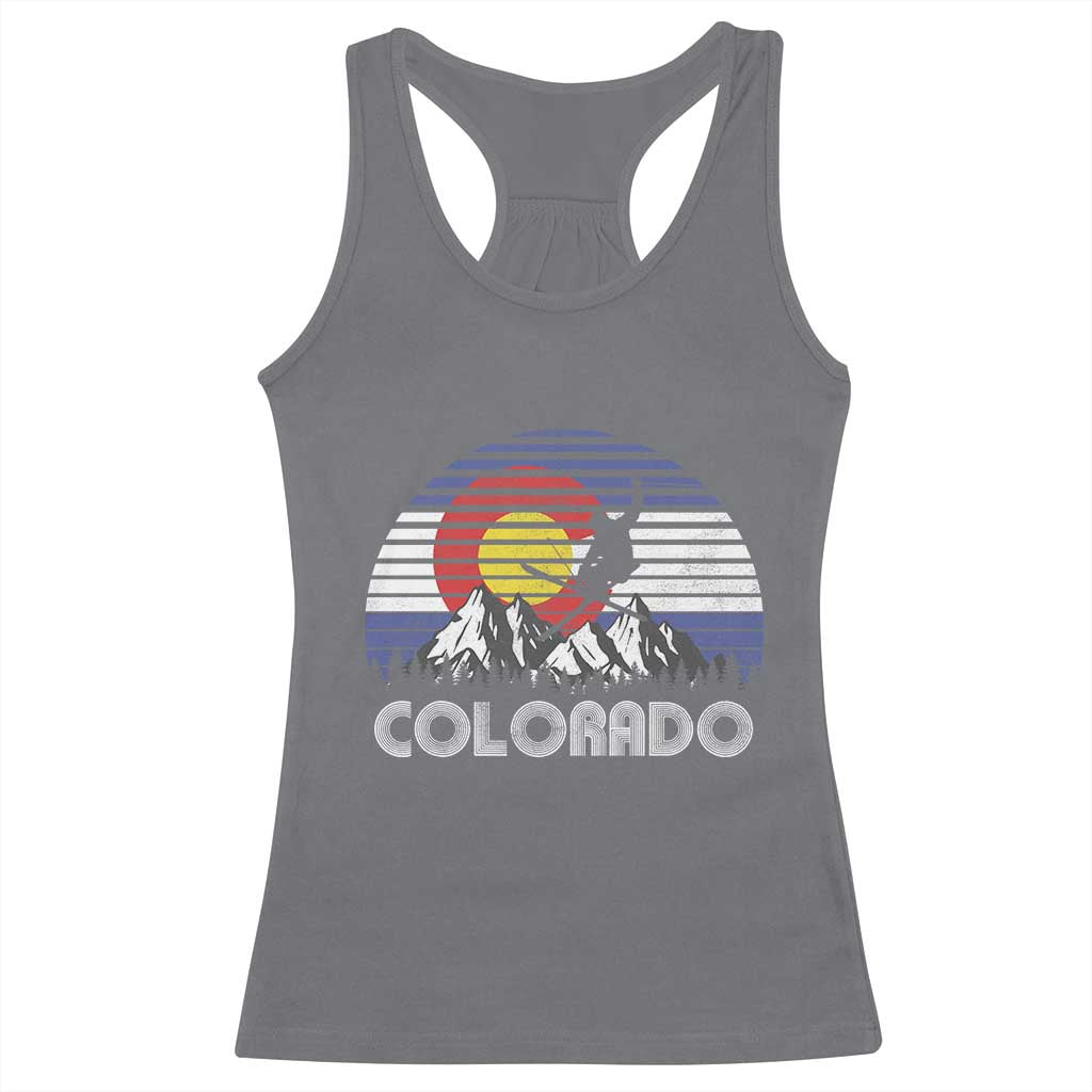 Ski Skiing Colorado Snow Mountain Winter Sport Racerback Tank Top - Wonder Print Shop