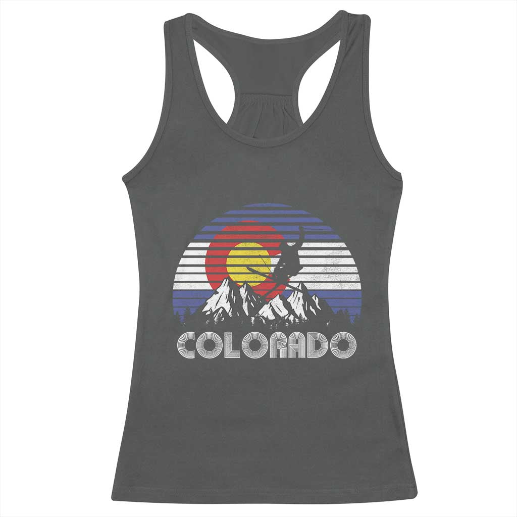 Ski Skiing Colorado Snow Mountain Winter Sport Racerback Tank Top - Wonder Print Shop