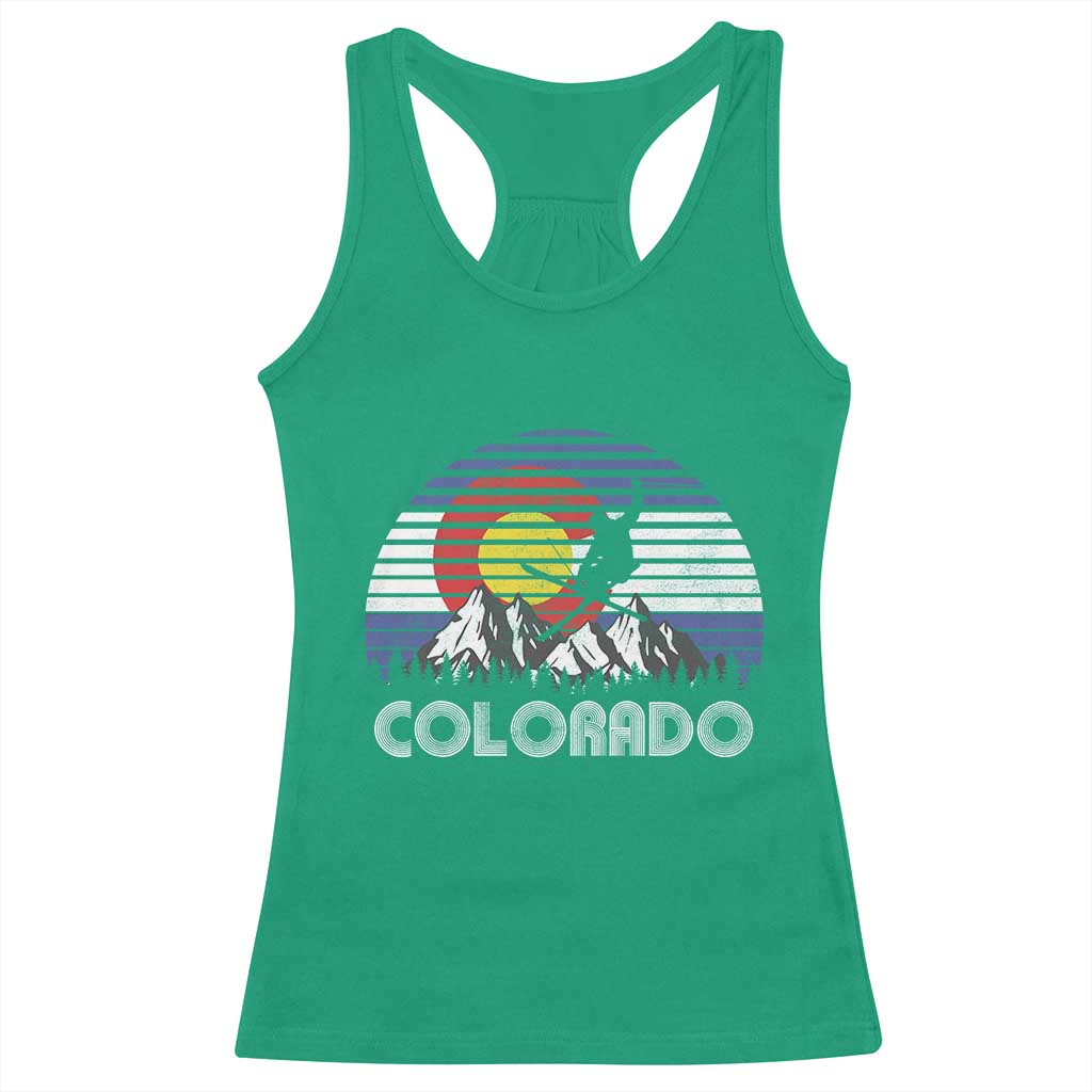 Ski Skiing Colorado Snow Mountain Winter Sport Racerback Tank Top - Wonder Print Shop