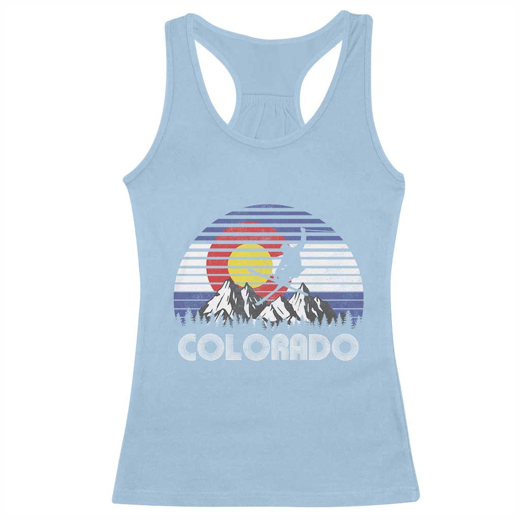 Ski Skiing Colorado Snow Mountain Winter Sport Racerback Tank Top - Wonder Print Shop