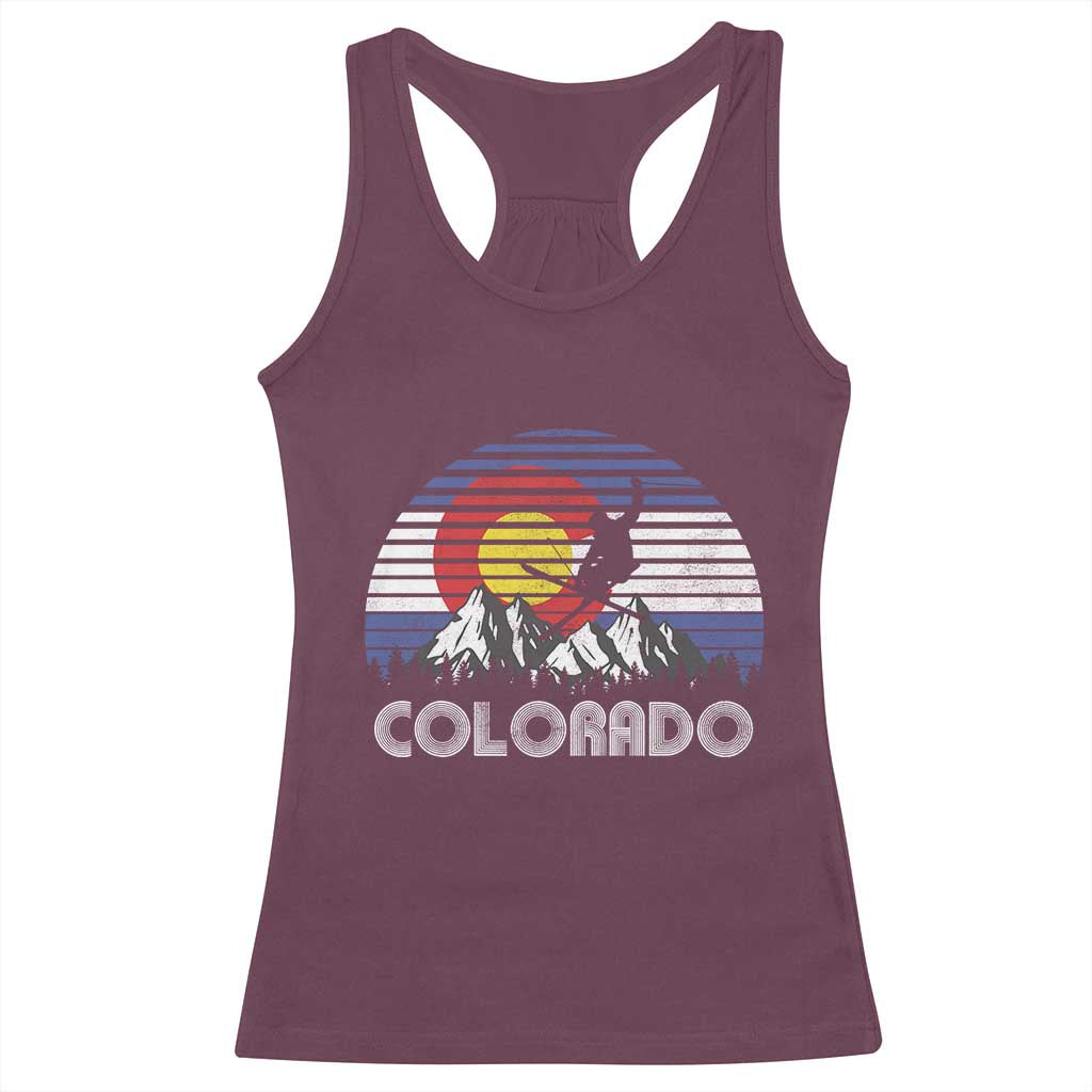 Ski Skiing Colorado Snow Mountain Winter Sport Racerback Tank Top - Wonder Print Shop