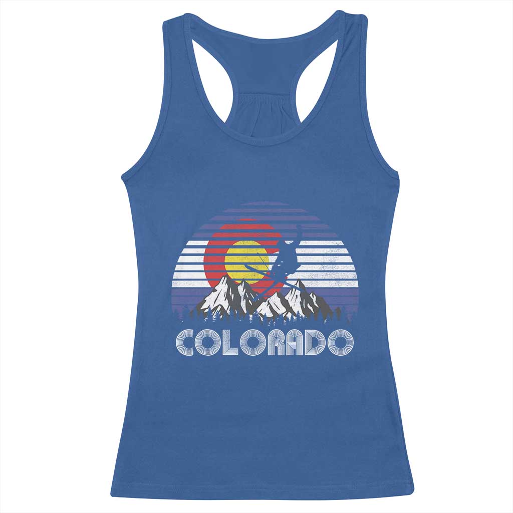 Ski Skiing Colorado Snow Mountain Winter Sport Racerback Tank Top - Wonder Print Shop
