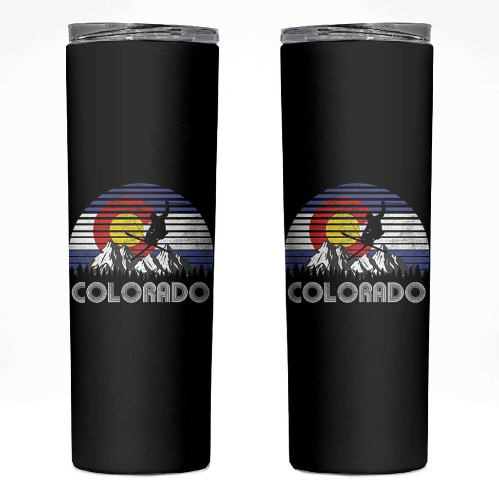 Ski Skiing Colorado Snow Mountain Winter Sport Skinny Tumbler - Wonder Print Shop