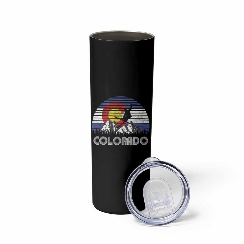 Ski Skiing Colorado Snow Mountain Winter Sport Skinny Tumbler - Wonder Print Shop