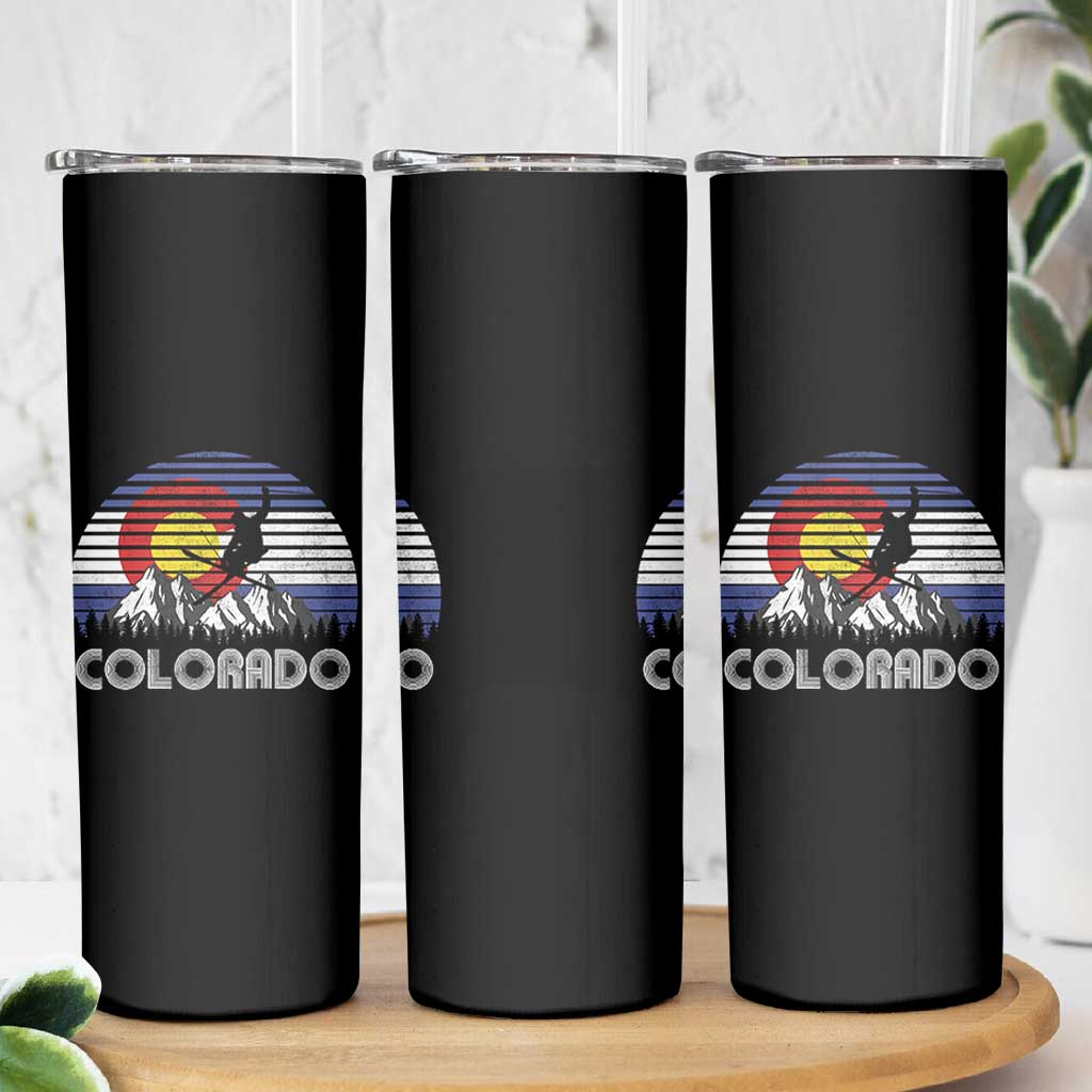 Ski Skiing Colorado Snow Mountain Winter Sport Skinny Tumbler - Wonder Print Shop