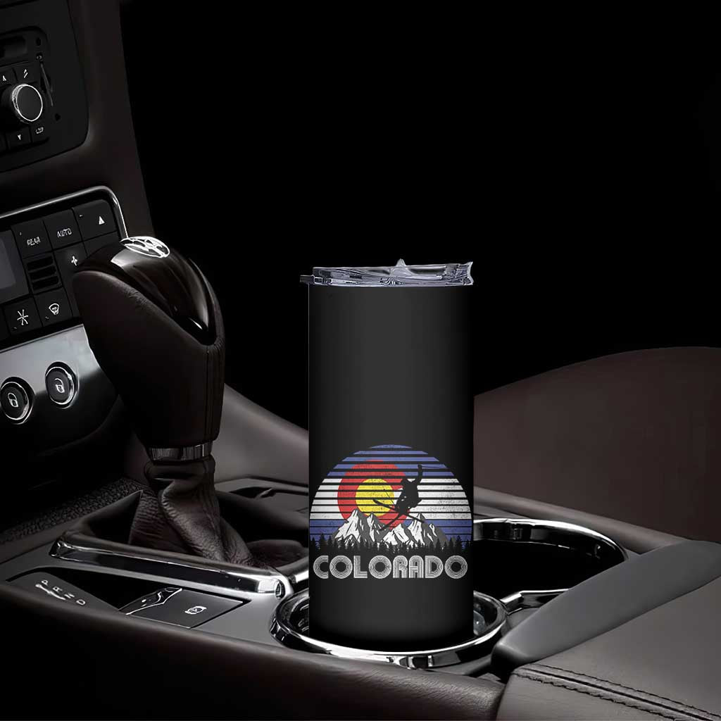 Ski Skiing Colorado Snow Mountain Winter Sport Skinny Tumbler - Wonder Print Shop