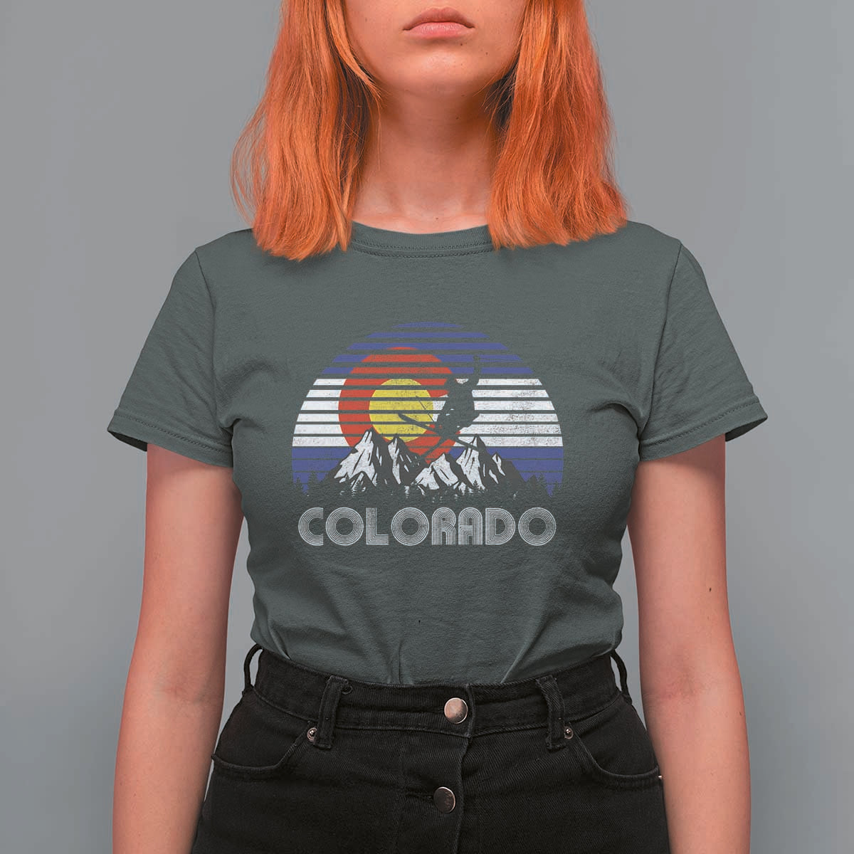 Ski Skiing Colorado Snow Mountain Winter Sport T Shirt For Women - Wonder Print Shop