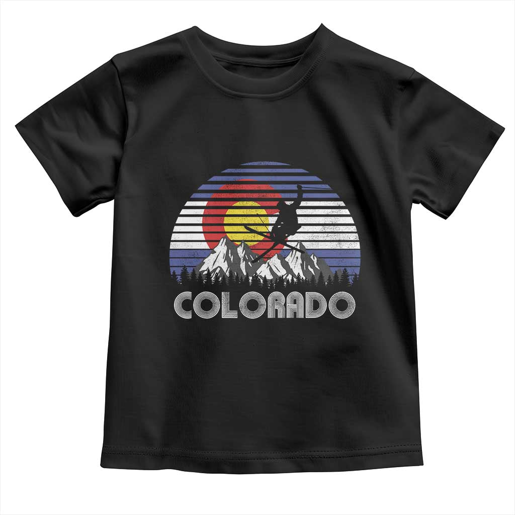 Ski Skiing Colorado Snow Mountain Winter Sport Toddler T Shirt - Wonder Print Shop