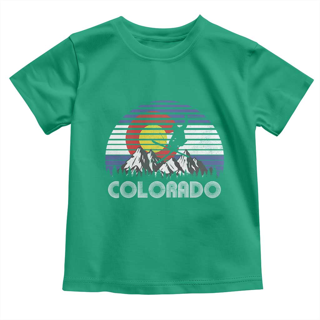 Ski Skiing Colorado Snow Mountain Winter Sport Toddler T Shirt - Wonder Print Shop