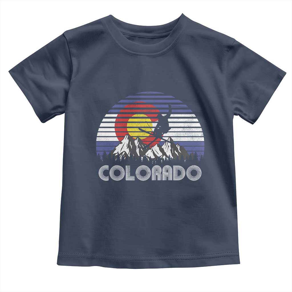 Ski Skiing Colorado Snow Mountain Winter Sport Toddler T Shirt - Wonder Print Shop