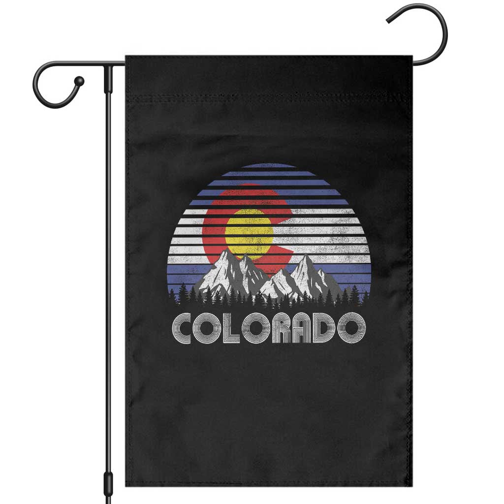 Colorado Flag Mountain 70s Retro Patriotic Colorado State Day Garden Flag - Wonder Print Shop