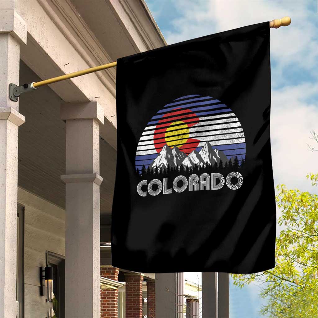Colorado Flag Mountain 70s Retro Patriotic Colorado State Day Garden Flag - Wonder Print Shop
