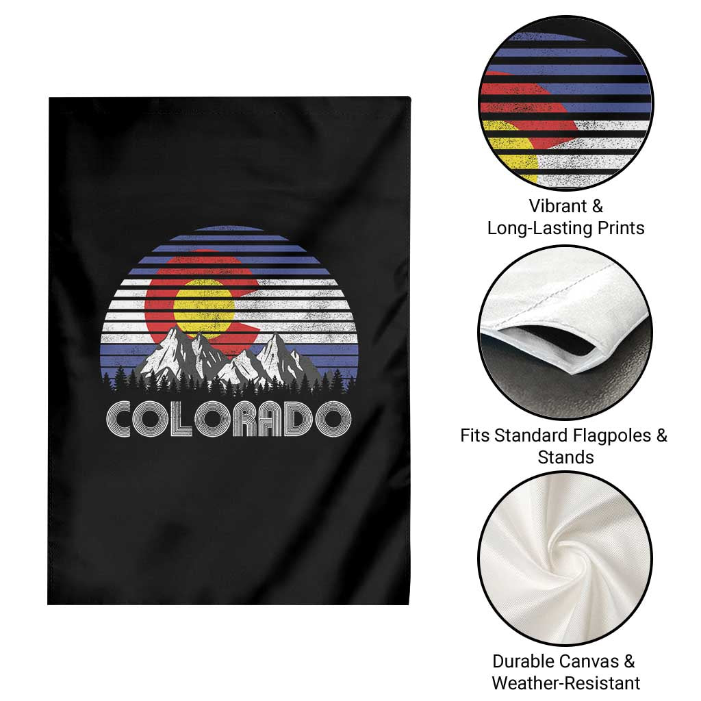 Colorado Flag Mountain 70s Retro Patriotic Colorado State Day Garden Flag - Wonder Print Shop