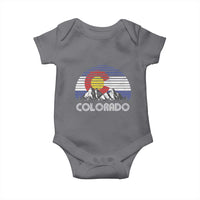 Colorado Flag Mountain 70s Retro Patriotic Colorado State Day Baby Onesie - Wonder Print Shop