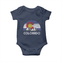 Colorado Flag Mountain 70s Retro Patriotic Colorado State Day Baby Onesie - Wonder Print Shop