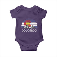 Colorado Flag Mountain 70s Retro Patriotic Colorado State Day Baby Onesie - Wonder Print Shop