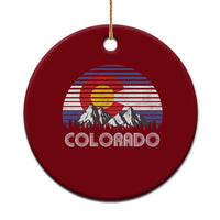 Colorado Flag Mountain 70s Retro Patriotic Colorado State Day Ceramic Ornament - Wonder Print Shop