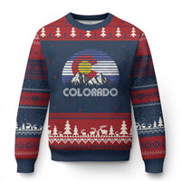 Colorado Flag Mountain 70s Retro Patriotic Colorado State Day Ugly Christmas Sweater - Wonder Print Shop