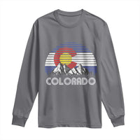 Colorado Flag Mountain 70s Retro Patriotic Colorado State Day Long Sleeve Shirt - Wonder Print Shop