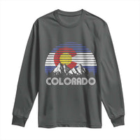 Colorado Flag Mountain 70s Retro Patriotic Colorado State Day Long Sleeve Shirt - Wonder Print Shop